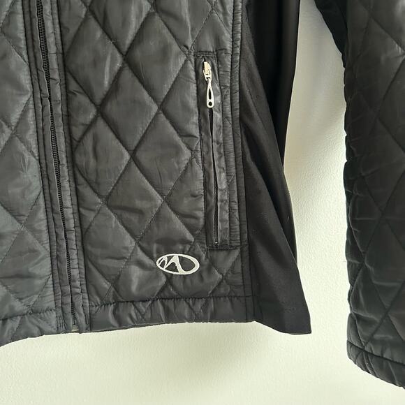 Marker Zip Front Quilted Moto Jacket with Zip Pockets Black M - Picture 4 of 10